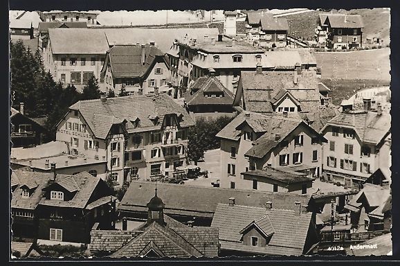 Cartoline postali: Andermatt, Ortspartie mit Hotel Schlüss – Usato da Berlin venduto da bartko-reher
