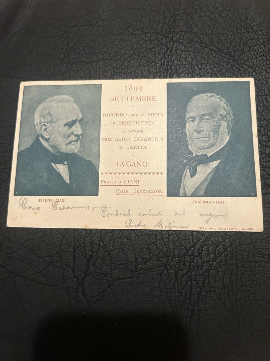 Cartoline postali: Lugano 1899, Fratelli Ciani  – Usato da Breganzona venduto da Milesbo