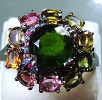 Turmalin Silber 925 Fingerring