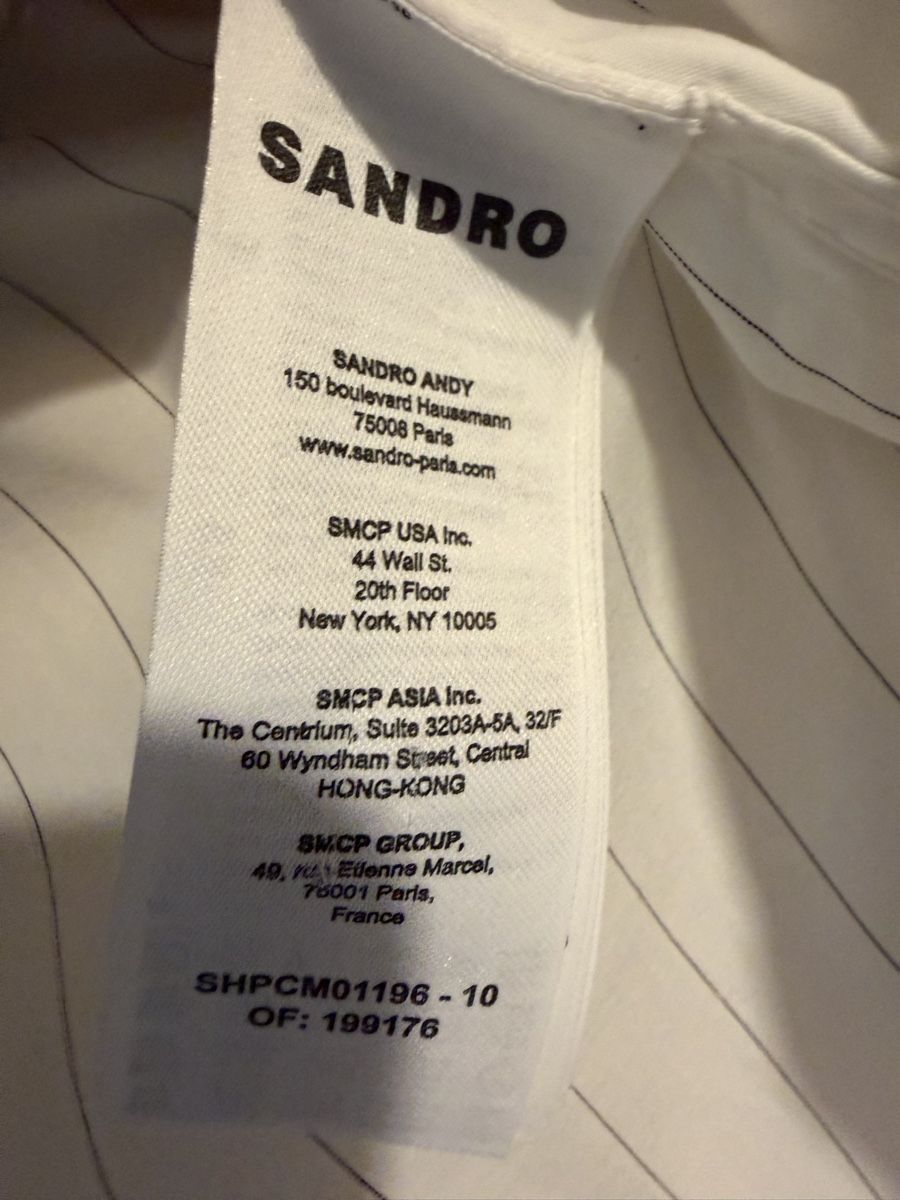 Sandro Camicie: Camicia Sandro a righe bianche e blu taglia L classica fit – Usato da Lugano venduto da can_xdd8 6