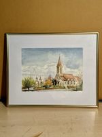Original signed Framed Watercolour Painting of Church