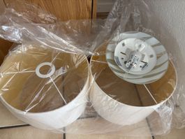 Lampe de plafond moderne avec 2 x abat-jour