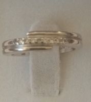 Damenring 14K Weißgold Zirkonia 4.4g Gr. 53 Klassisch
