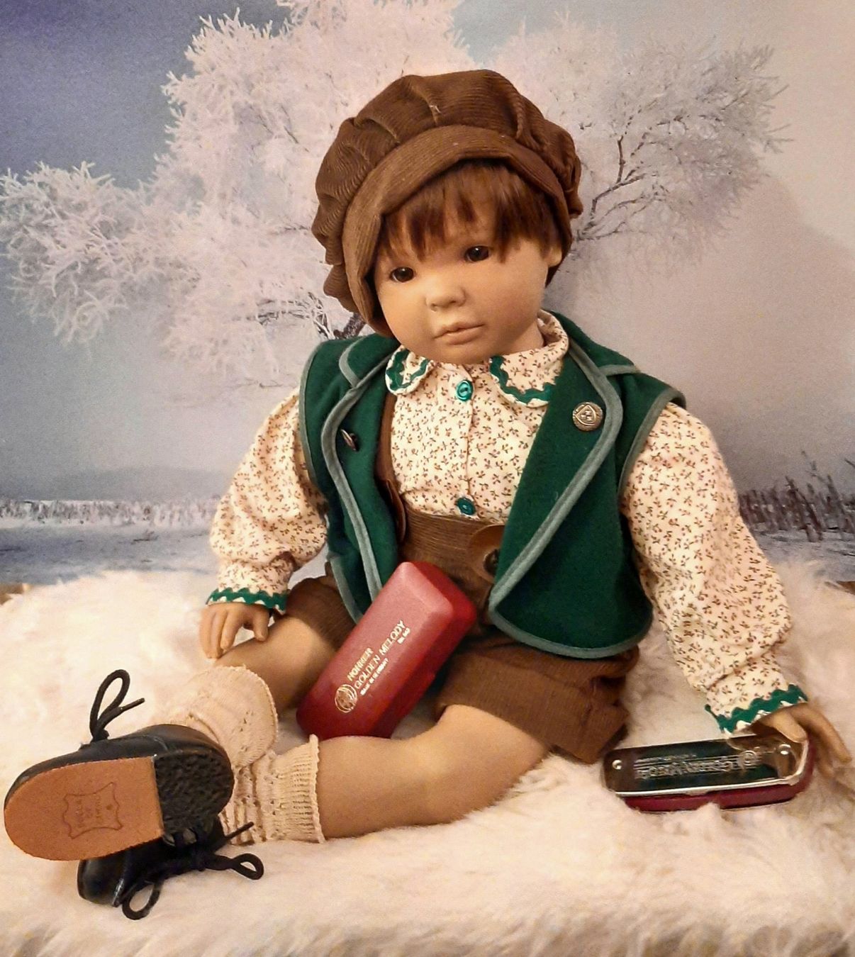 Puppen: DER JUNGE MIT DER MUNDHARMONIKA.....DA WAR EIN TRAUM.... – Neu (gemäss Beschreibung) aus Gretzenbach von schibaya