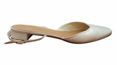 Hermes Slingbacks Gr. 38 Weiss Leder Sommer Schuhe