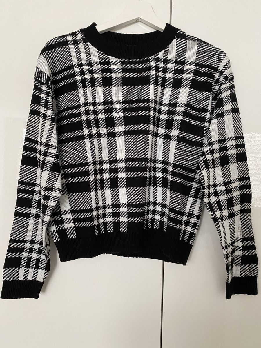 H&M Pulls & Sweat-shirts: Schicker Pullover Karomuster, H&M Divided, S, schwarz weiss – Neuf (Voir description) à Rorschach par Vane____