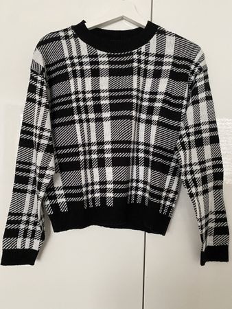 Schicker Pullover Karomuster, H&M Divided, S, schwarz weiss