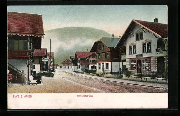 Cartes postales: Zweisimmen, Blick in die Bahnhofstrasse – D'occasion à Berlin par bartko-reher