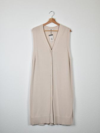 NILE Long Gilet, Feinstrick, neu, Gr.S, Baumwolle & Modal