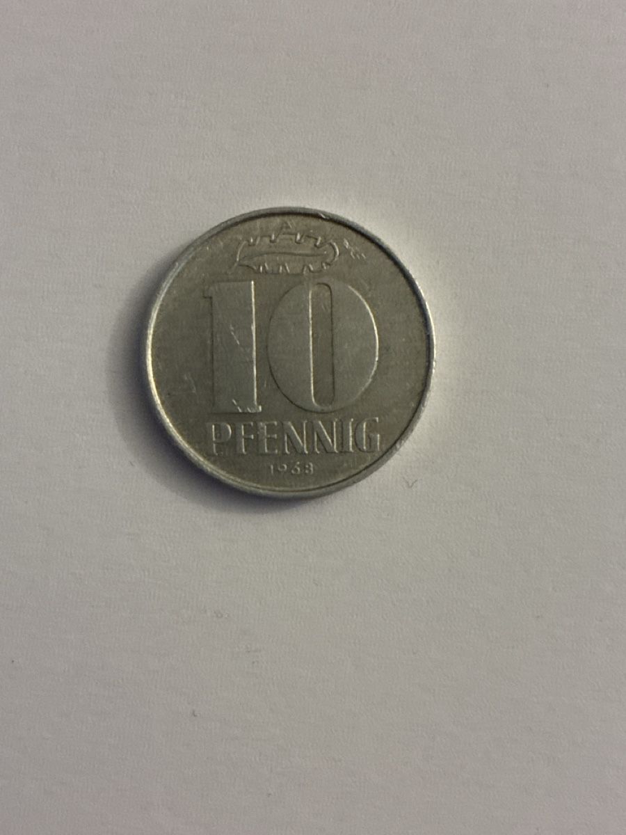 Tutti le monete: Nr. 55: 10 deutsche Pfennig, 1968 – Usato da Burgdorf venduto da Yakari5165