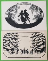 2 alte AK/Kitschkarten, Serie "Schattenbilder", E. Forck