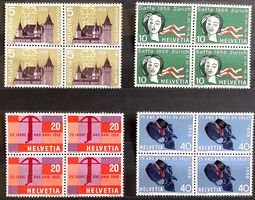 1958  - Werbe  Viererblöcke Serie ** ZNr. 334-337