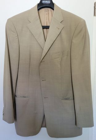 Sakko, beige, meliert, Gr. 48, Einreiher, 3 Knöpfe