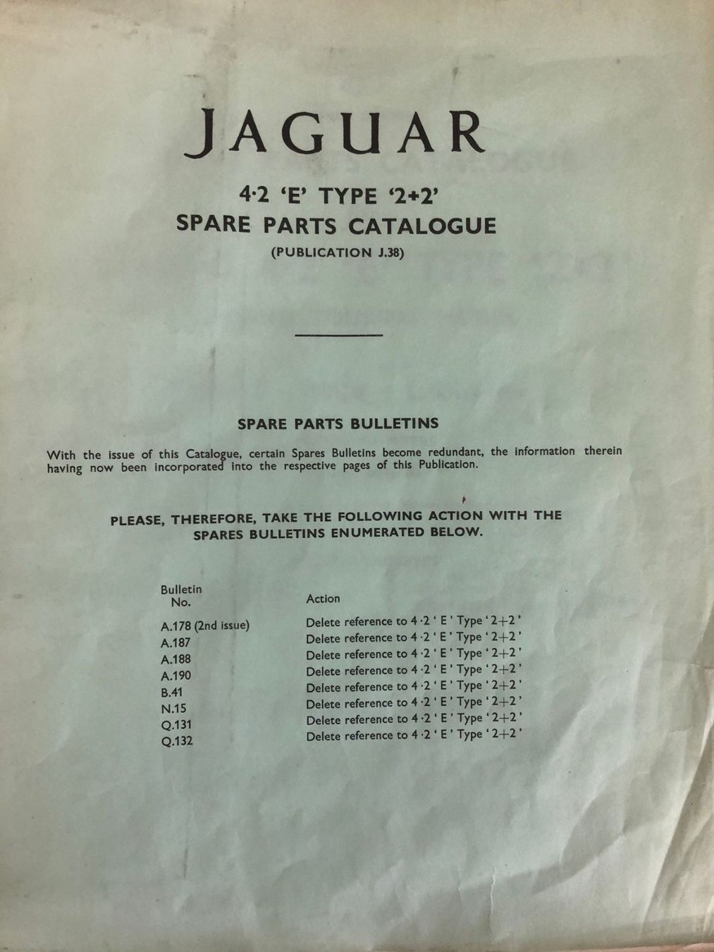 Livres: Ersatzteilkatalog zu JAGUAR E-TYPE 2+2 – D'occasion à Safenwil par efclassics 1