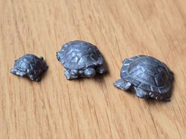 3er Set Figuren Schildkröten, Vintage Sammelfiguren