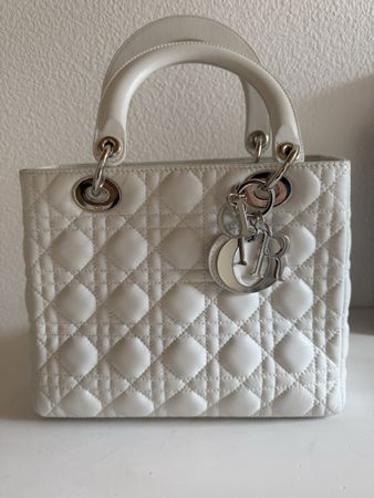 Christian Dior Lady Dior Bag, Weiss, Top Zustand!