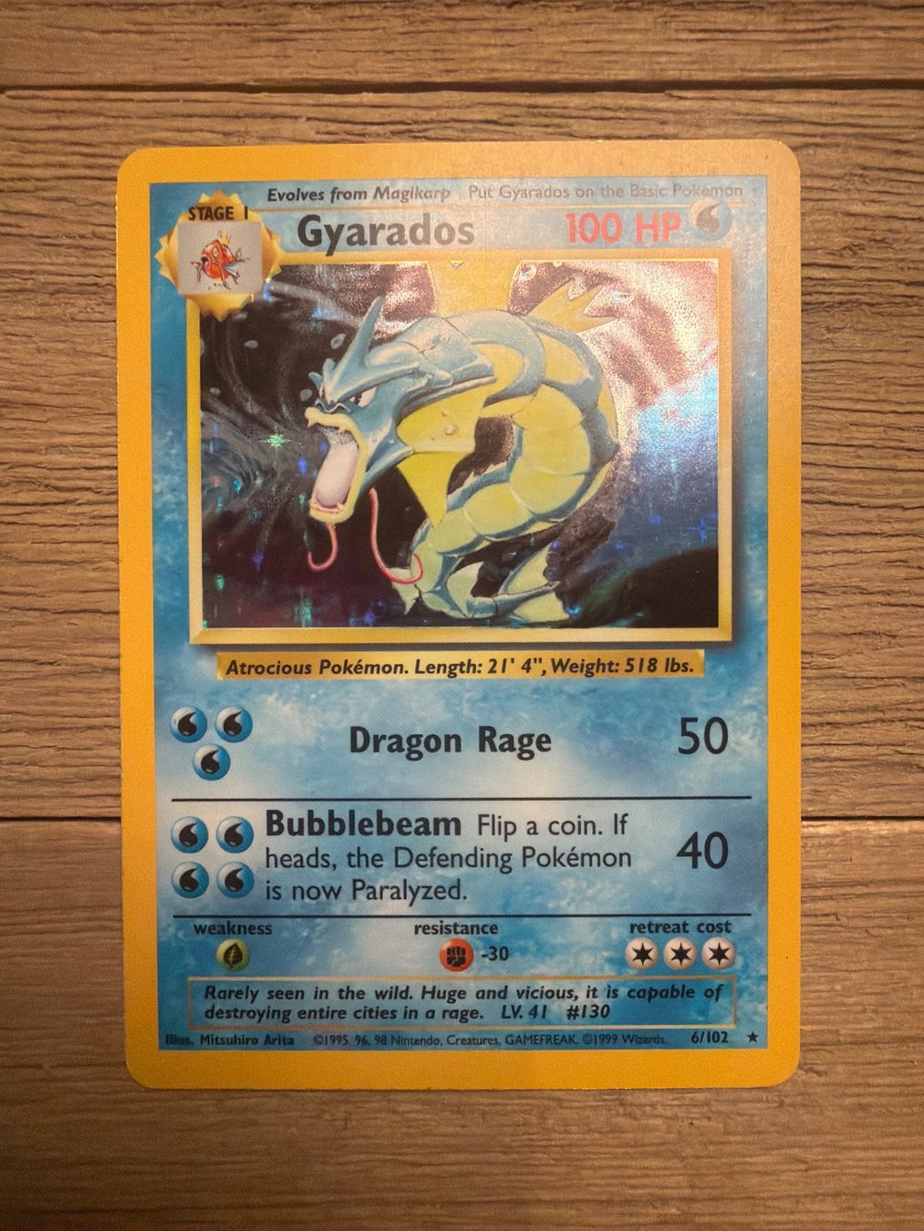 Karten: Gyarados Holo 1999 Base Set – Gebraucht aus Muri AG von SellingCards
