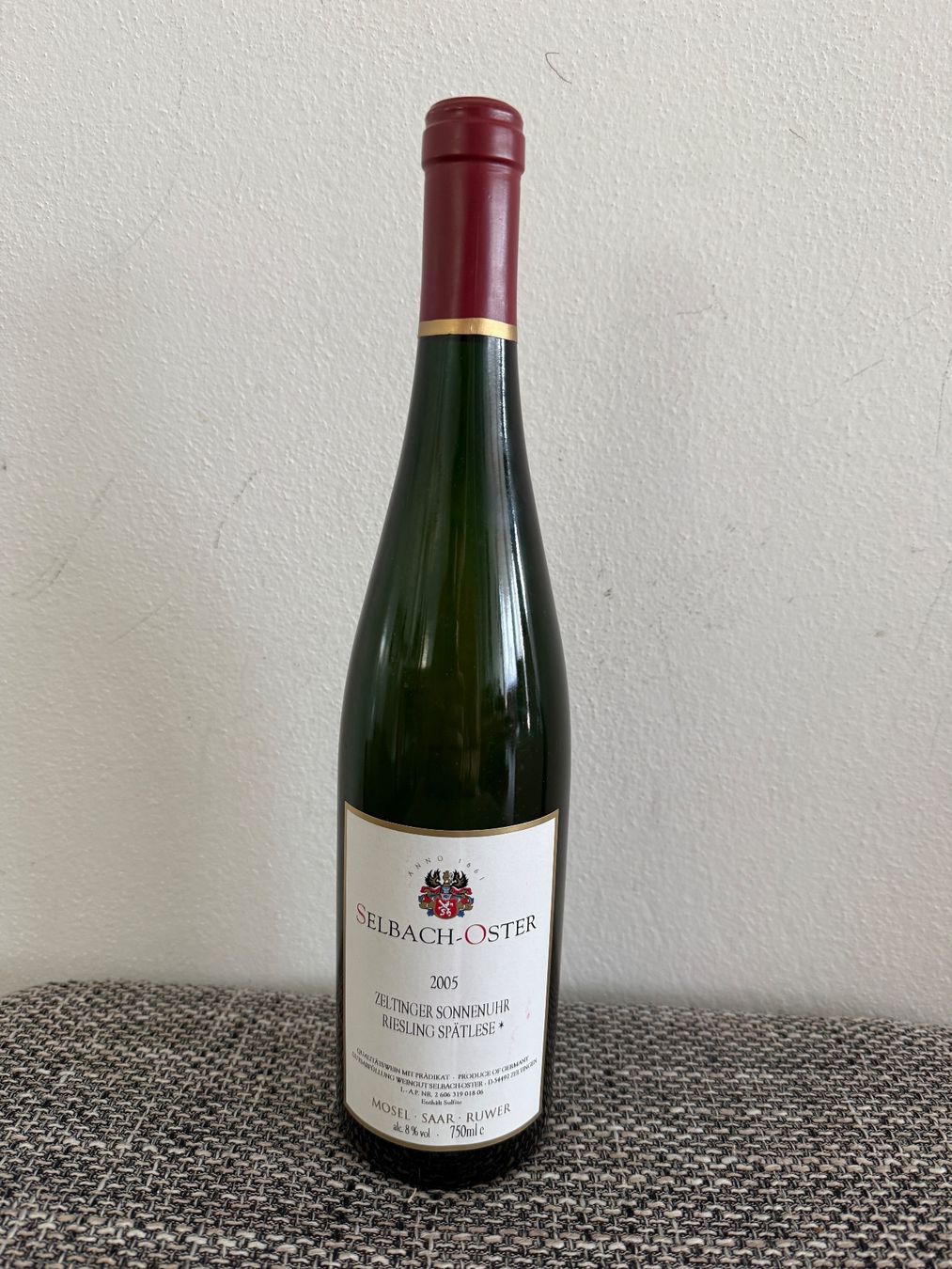 Vino: 1 Fl. Zeltinger Sonnenuhr Spätlese 2005 – Nuovo e nell'imballaggio originale da Dietikon venduto da Nesh