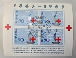 Briefmarken, Block Rotes Kreuz 1863-1963 Bern Ausgabetag