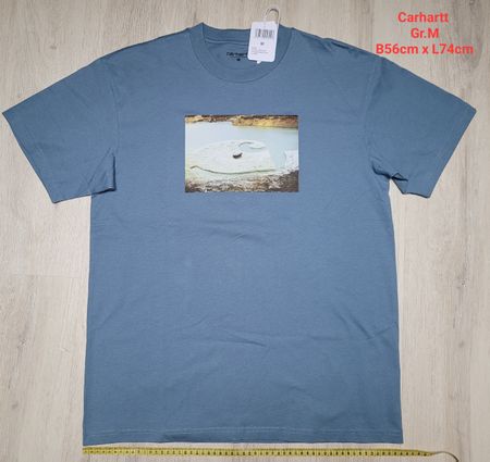 Carhartt T-Shirt Gr.M, Blauton mit Fotodruck, Neu