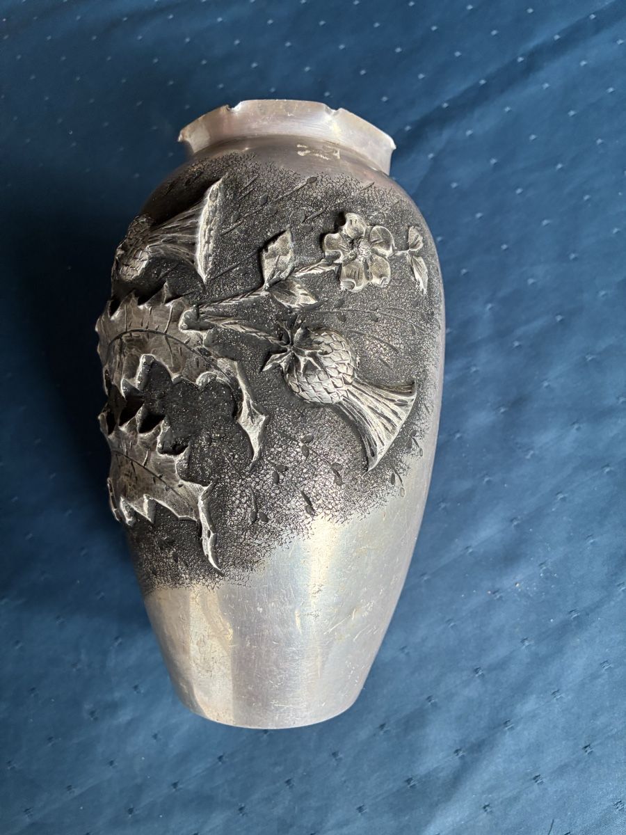Vasi & Recipienti: antike silberfarbene Metallvase Art Deco – Usato da Dornach venduto da Rosengarten 2