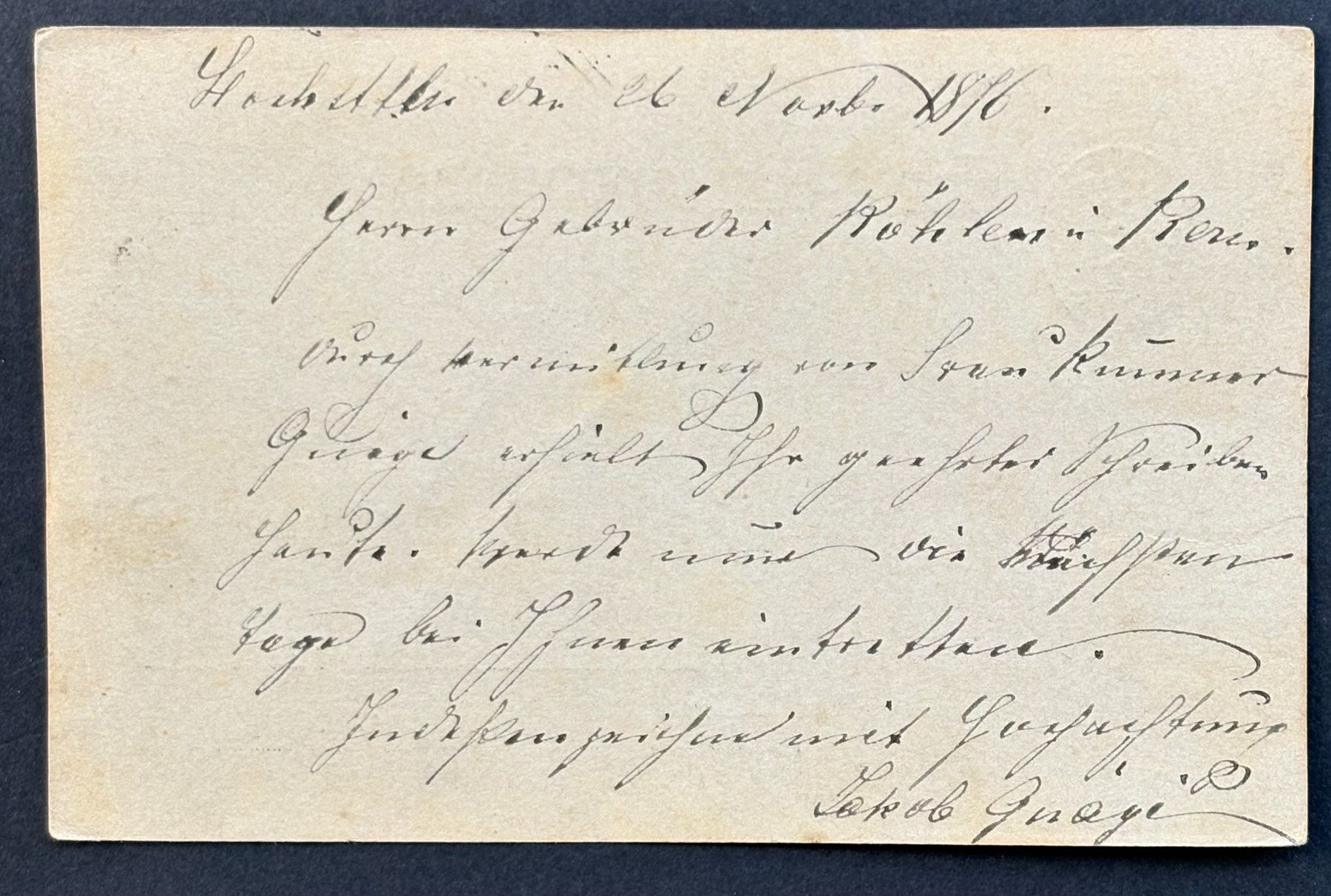 Tutti i francobolli: POSTKARTE 1878 – Usato da Ostermundigen venduto da Wyatt-Earp 1