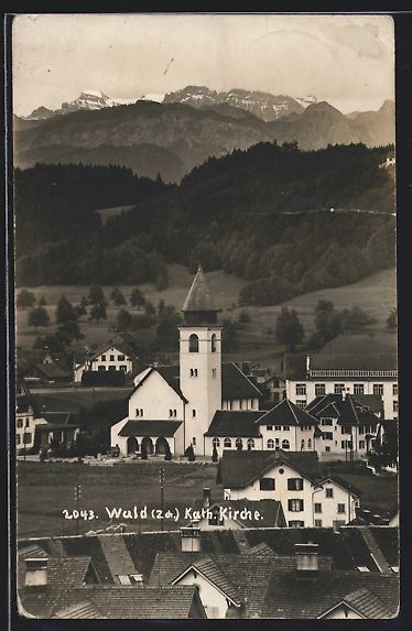 Ansichtskarten: AK Wald, An der Kath. Kirche – Gebraucht aus Berlin von bartko-reher