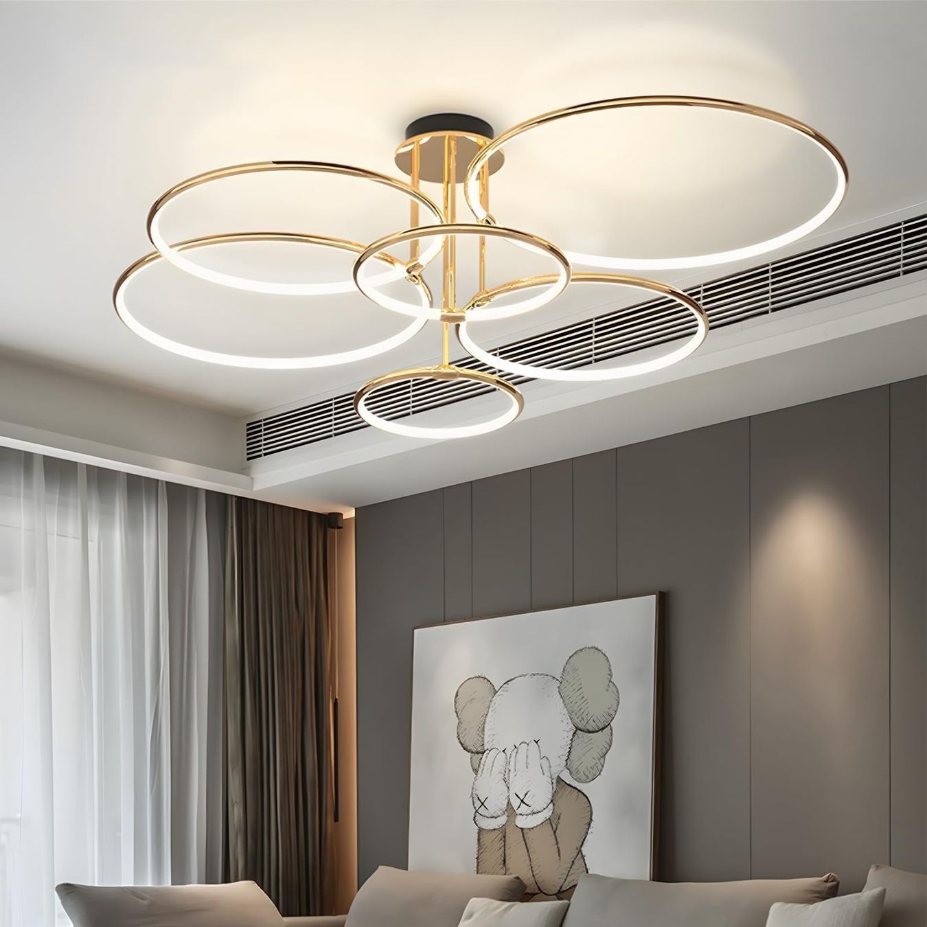Lustres & lampes de plafonds: LED Deckenleuchte Deckenlampe Ringlampe 6 Ringe 145W dimmbar – Neuf avec emballage d'origine à Herisau par Serenco 8