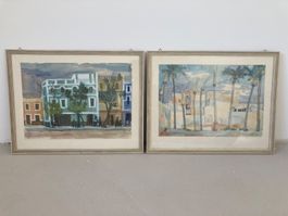 Karl Hausherr, Aquarell Sevilla & Elche