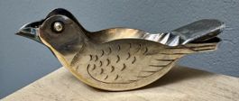 Alte Zitronenpresse in Vogelform Vogel verm. versilbert