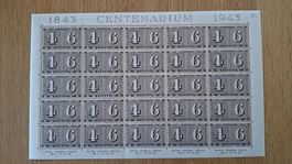 Bogen 100 Jahre Briefmarke 1943 Zürich 4+6 ungestempelt Z258