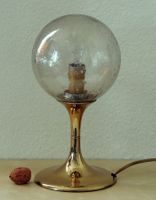 Lampe vintage Space Age, verre bullé et laiton, années 1960