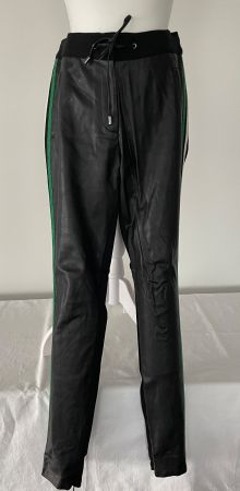 Cool Trend Elegant Damen Lederhose Gr. S schwarz/grün