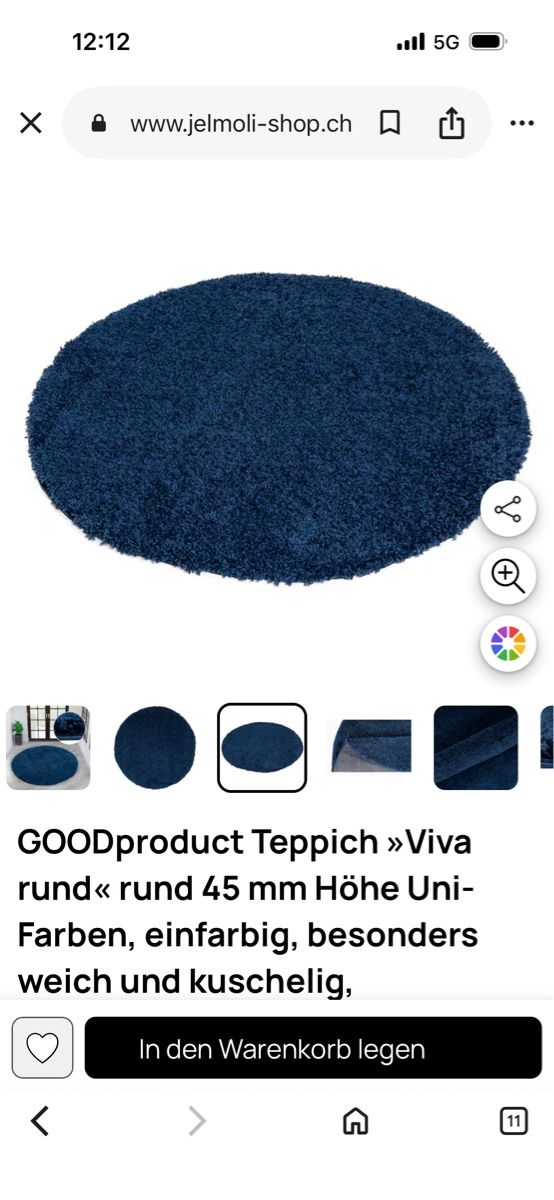 Tappeti: Teppich rund blau, neu – Nuovo e nell'imballaggio originale da Männedorf venduto da Ewallstreet 3