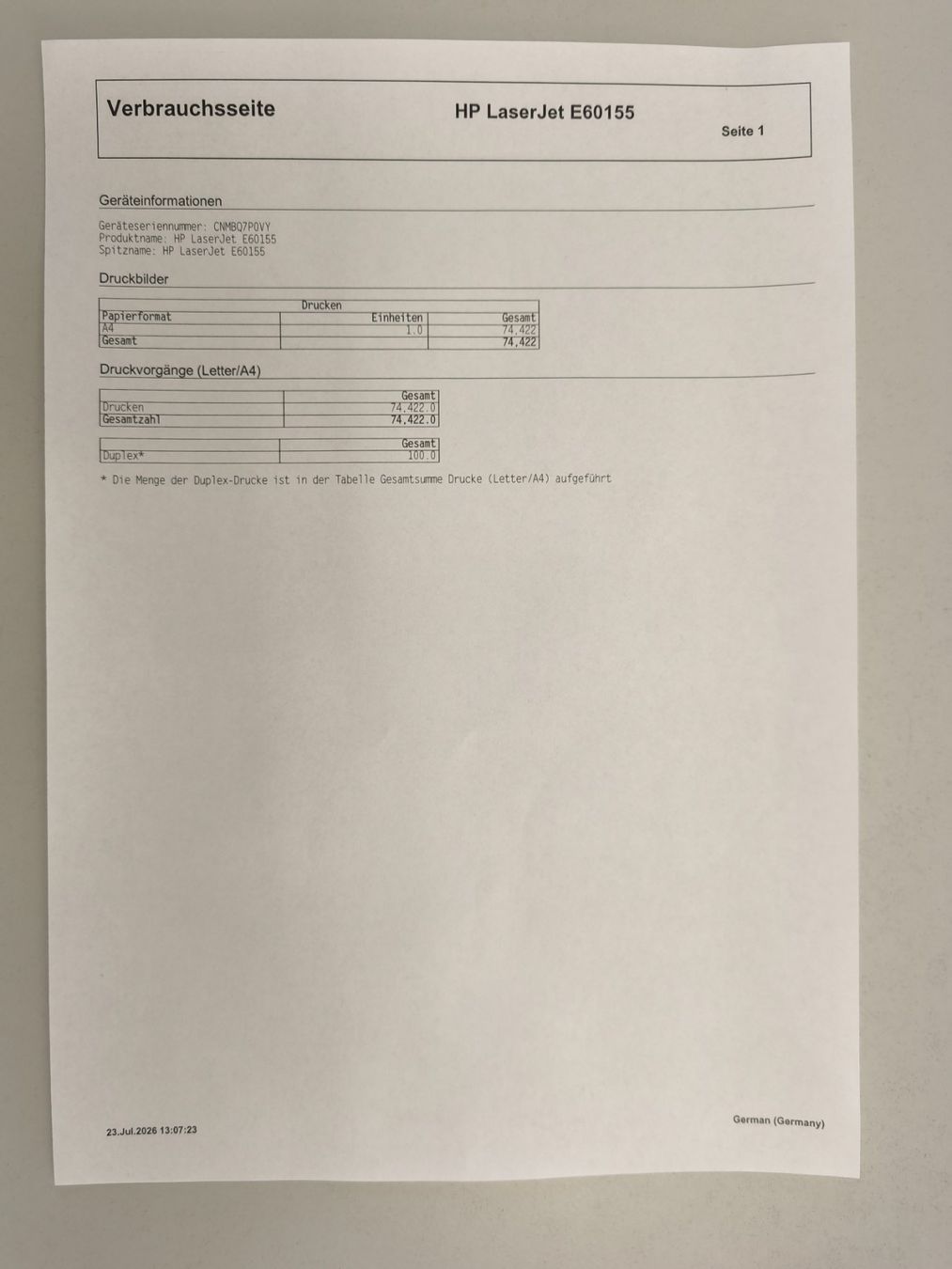 Hewlett Packard Stampanti: HP LaserJet Managed E60155dn – Usato da Sommeri venduto da villa0928 4