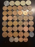 Royaume-Uni, lot de 45 monnaies bronze et nickel
