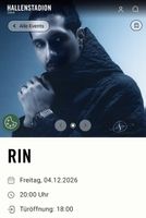 2x RIN Stehplatz Tickets – Hallenstadion Zürich, 04.12.2026