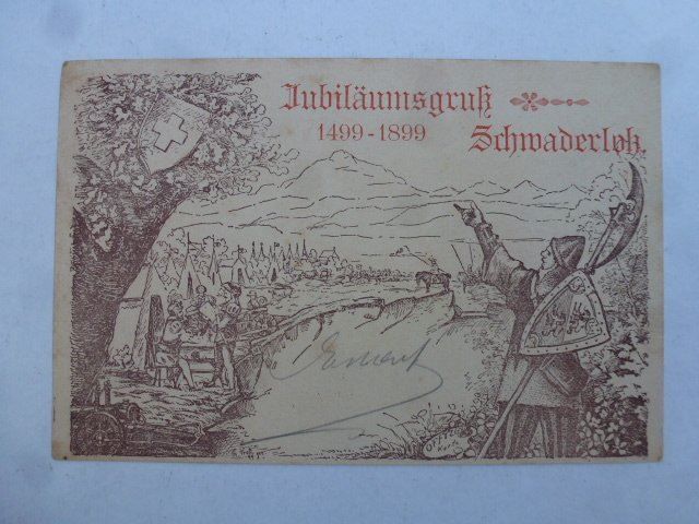 Cartoline postali: AK Jubiläumsgruss 1499-1899 Schwaderloh – Usato da Walkringen venduto da Casablanca777