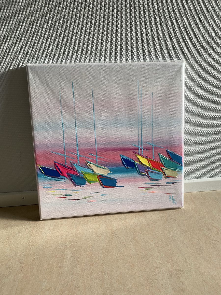 Dipinti: Original Acryl Gemälde Segelboote 2024 St. Raphael – Nuovo e nell'imballaggio originale da Schüpfheim venduto da Louni1