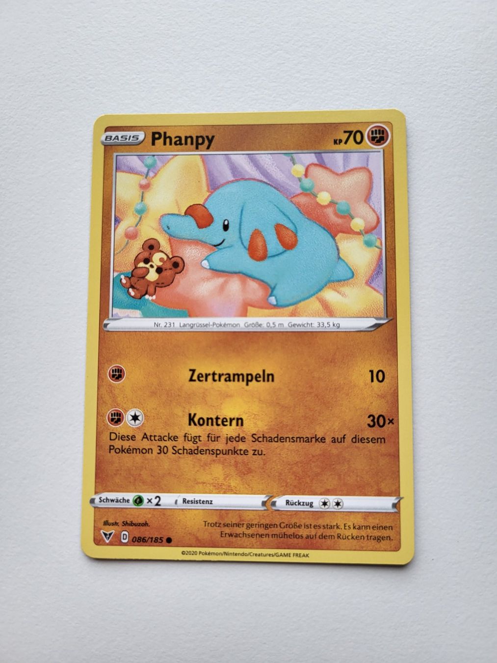 Pokémon Carte collezionabili: Phanpy (Vivid Voltage 086/185) – Usato da Erlenbach ZH venduto da ram_mjn5