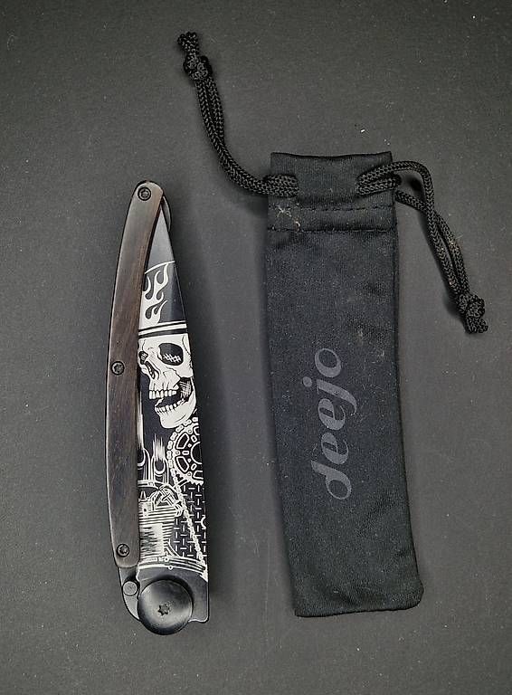 Deejo Couteaux de poche: Messer Deejo 37g Ebenholz Café Racer – Neuf (Voir description) à Felben-Wellhausen par Vollpfoschta 1
