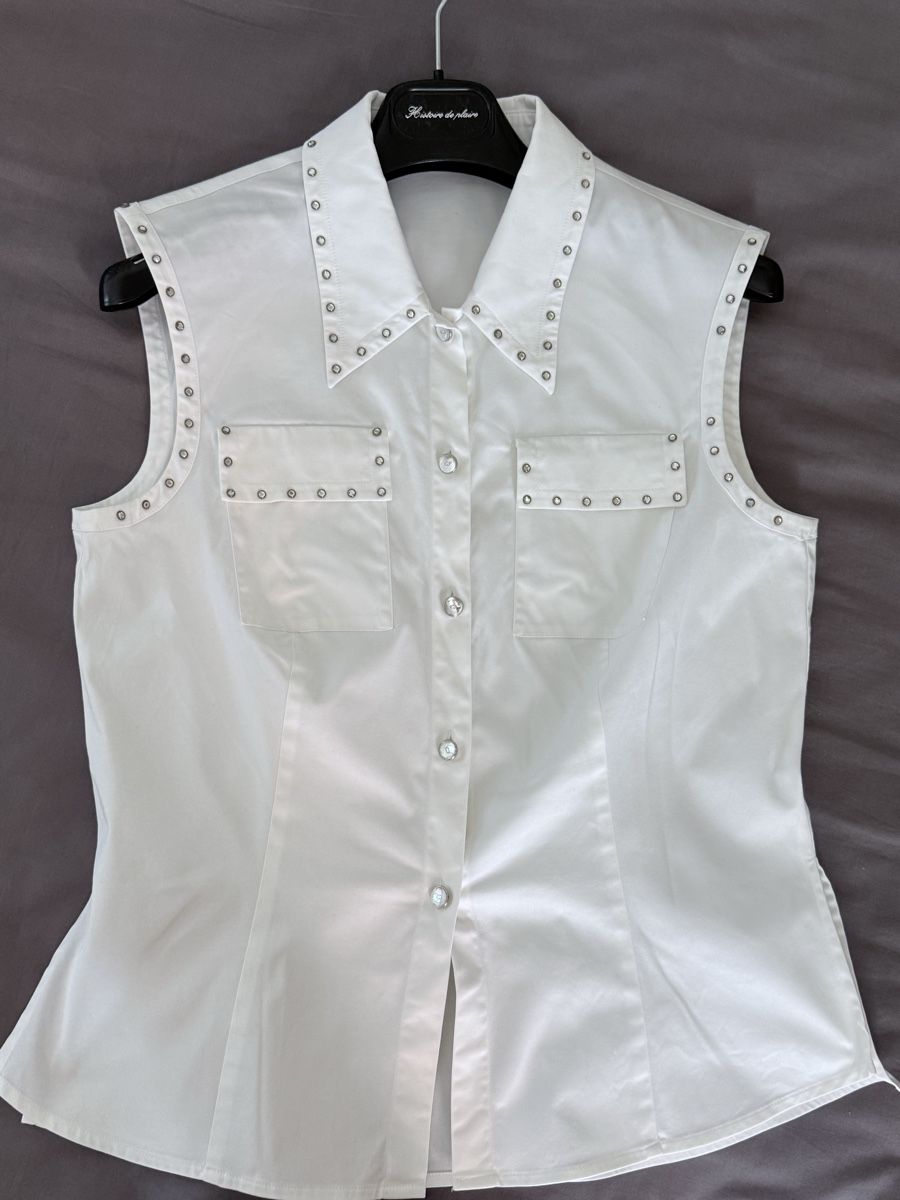 Escada Camicette: Escada chemise blanche à strass – Usato da Grône venduto da ukr_2qbg 1