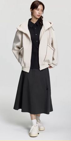Koreanische Oversize-Jacke – Beige, neuwertig