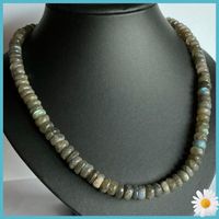 SALE KETTE EDELSTEINKETTE STEINKETTE LABRADORIT SCHIMMERT!