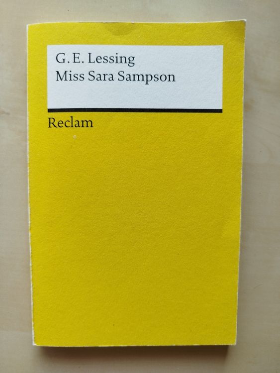 G.E. Lessing: Miss Sara Sampson (Reclam) (Neu (gemäss Beschreibung)) in ...