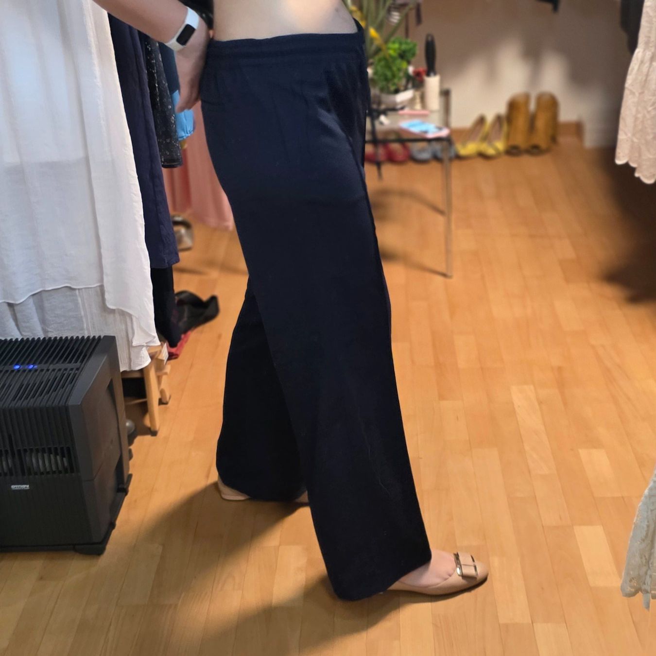 H&M Pantaloni: Dunkelblaue Hose mit Bindeband L/XL elegant – Usato da Wald ZH venduto da CapLux 1