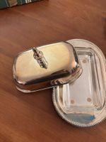 Versilberte Butterschale, Sheffield Methode, Vintage Style