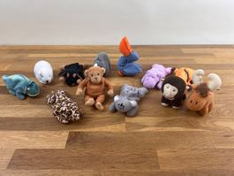 Beanie Babies, 12 Tiere, Etiketten abgeschnitten