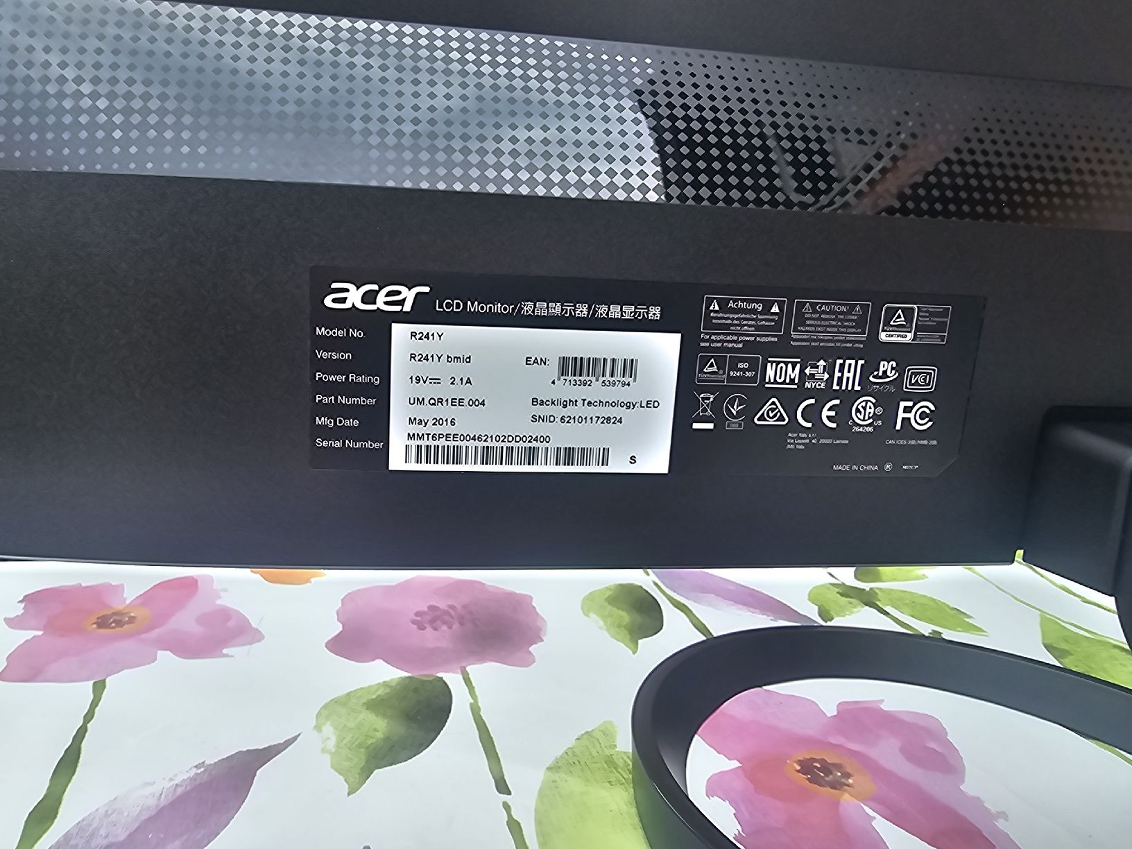 Acer Monitor: Acer R241Y bmid 24" Monitor - Top Zustand! – Usato da Maienfeld venduto da spitam 1