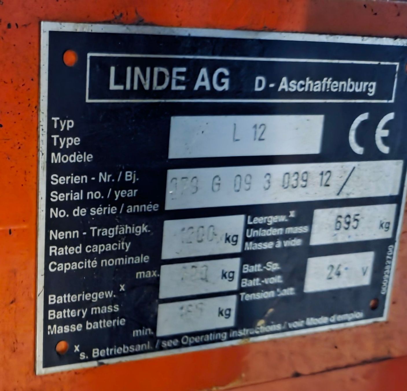 Linde Carrelli elevatori e a forche: Deichselstapler Linde L12 Ladegerät verbaut – Usato da Sissach venduto da ein_xz27 4